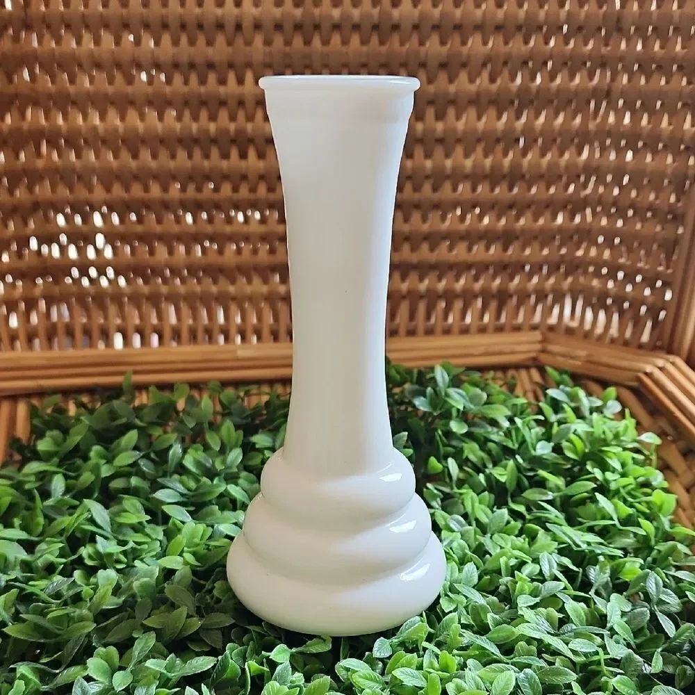 Vintage Milk Glass Vase Coquette Bridal